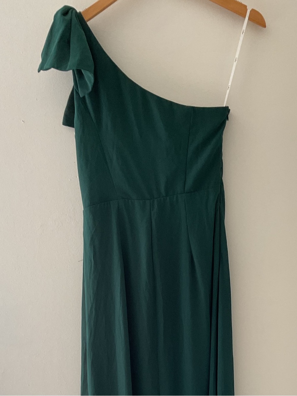 Lulus Simply Brilliant Green One-Shoulder Bow Side Slit Maxi Dress Event - Picture 8 of 14